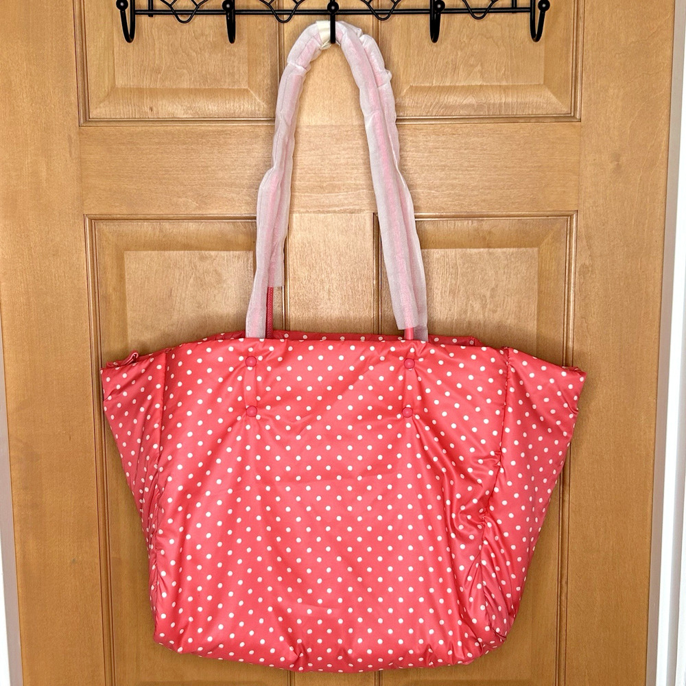 Kate Spade Everything Puffy Dots Large Tote Pink White 15x12x8 Travel Shopping - Picture 4 of 12